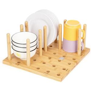 E-ROOM TREND Peg Board Drawer Organizer for Kitchen | Kitchen Drawer Organizers for Dishes Plates Bowls Condiment Spice | Pegboard Organizer for Cabinet RV Storage, 2 Boards&12 Pegs (DD212)