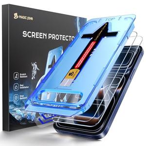 MAGIC JOHN 2 Pack for iPhone 17 Pro 6.3 inch Tempered Glass Screen Protector, Auto Dust-Elimination, Bubble Free, HD Clear, Easy Installation, 【17Pro 6.3''】