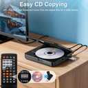 Mini DVD Player with Remote Control - All Region Free 1080P HD Small Compact CD DVD Player for Smart TV & Projector, Features HDMI Output, Headphone Jack, USB 2.0 Input, PAL/NTSC Support