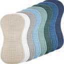 Frienda 8 Pack Muslin Burp Cloths for Baby Large 20 x 10 Inch Cotton Burp Rags for Spit up Drool Absorbent Soft Multicolor Wash Cloths Diapers for Newborn Girl Boy Essential Shower Gift(Cool Colors)