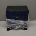 AKOZLIN Extra Large 6-Tier Jewelry Box Organizer Functional Huge, 5 Drawers Leather Jewelry Storage Case for Women Girls Ring Necklace Earring Bracelet Holder Organizer with Mirror Blue