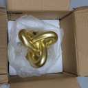 XMGZQ Gold Knot Decor for Coffee Table Book,Chain Link Living Room Decor Item for Bookshelf Entryway Nightstand TV Stand,Minimalist Knot Sculpture for Home Living Room,Centerpiece Table Decorations