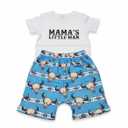 Boy's child set , T-shirt and Shorts, White and Blue Size 110