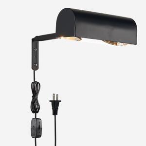 8in Black Plug-in Picture Lights for Wall, Black Picture Light Adjustable Picture Frames Lights Gallery Lighting for Painting, Artwork, Gallery, Bookshelves