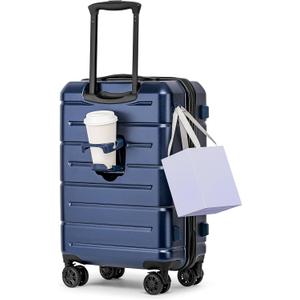 KYME Carry On Luggage With Wheels,Small Suitcase with TSA Lock,20" Navy, Carry-On 20-Inch（non-expandable）