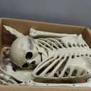 Crazy Bonez Original Pose-N-Stay Halloween Skeleton, 5 FT  Life-Size, Realistic, Fully Poseable Indoor & Outdoor Decoration, Durable Plastic Spooky Prop for Yard, Porch, Haunted House