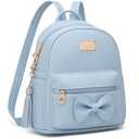 Backpack Purse for Women Girls Kids Mini Backpack for School Lightweight Waterproof PU Leather Bag, Bowknot, Tassel Pendant, Black