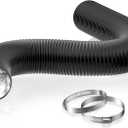 HG Power 3 Inch Air Ducting, 8 Feet Flexible Aluminum Dryer Vent Hose, Three Layer Protection Dryer Hose with 2 Clamps for HVAC Ventilation Heating Cooling Exhaust (Black)