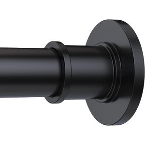 BRIOFOX Industrial Shower Curtain Rod - Rustproof Non-Slip 43-72 Inch Stainless Steel Tension Curtain Rod for Window or Bathroom, Matte Black