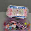 480 Pcs Kids Nails and Glue, Girls Press ons Nail Art Kit with Storage Case, Fake Nails Adhesive, Remover, Stickers, Glitter Cute Stuff Gift for Girls 8-12 (Pink)