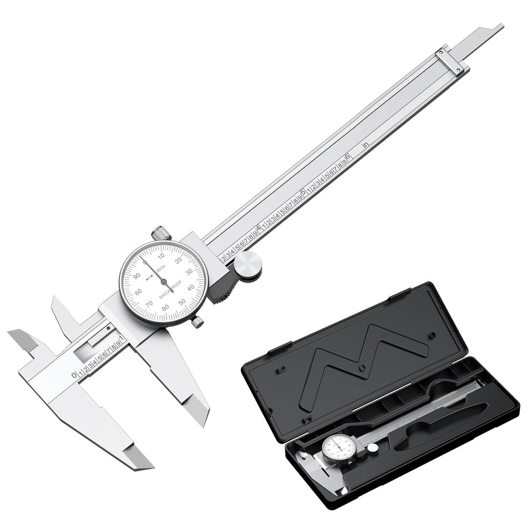 HDLNKAK Dial Caliper Shockproof Dial Caliper Precision Caliper with Watch 0-6" Range, 0.001 Resolution 6 Inch with 0.001" Precision Calipers 4-Way Measurement with Plastic Case