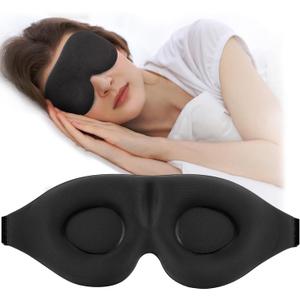 ZGGCD Sleep Mask for Side Sleeper, Light Blocking Sleeping Eye Mask for Women Men, 3D Contoured Cup Night Blindfold, Luxury Eye Cover Eyeshade with Adjustable Strap for Travel, Nap, Black