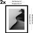 Americanflat 16x20 Picture Frame with Polished Plexiglass - Set of 2 - Use as 12x16 Frame with Mat or Display 16x20 Photo Without Mat - Galleria Collection - Picture Frames for Wall Display - Black