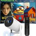 Electric Focus Magcubic Mini Projector 4K Support, Portable Projector with WiFi 6 and Bluetooth 5.4, Smart Projector, 5W Sound base Speaker, 180Rotation for Home Theater