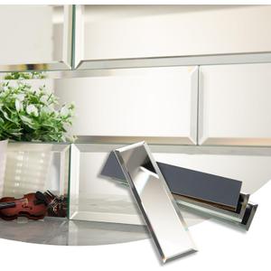 Lovdeco Mirror Tile, Beveled Subway Mirror Backsplash 3x12 Inch for Kitchen Bathroom Wall (20 Pcs, 5 SQ.FT.) (Silver)