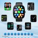 Smart Watch for Women Men, 1.85" HD Fitness Watch with 120 Sports Modes, 5.3 Bluetooth Call, 250+ Custom Dials, Heart Rate/Sleep Monitor Fitness Tracker, IP68 Waterproof Smartwatch for Android iOS (Black)