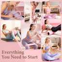 Pink Pilates Ring Kit with 14 inch Magic Circle & Foam Roller, Ergonomic Home Workout Equipment Set, Full Essentials for Women Beginners - Includes Exercise Guide & Storage Bag