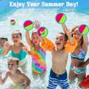 Beach Games, Outdoor Toys for Kids Ages 4-8, Toss and Catch Ball Set, with 4 Paddles 3 Balls, and 1 Storage Bag, Beach Toys Easter Gifts for Kids