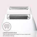 Panasonic Bikini Trimmer and Shaver for Women with 4 Attachments for Fast Easy Gentle Grooming in Intimate Areas, Use Wet/Dry, Electric Razor, Battery-Operated ES-WV62-H (White/Silver)
