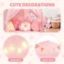 Sumbababy Large Teepee Tent for Kids: with Star Lights - Tent Indoor Kids Teepee Tent for Boys & Girls - Kids Play Tent Inside Canopy Bed for Playroom Gift Toys (Pink)
