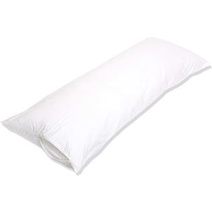 Amazon Basics Body Pillow Pillowcase with Zipper, 100% Cotton Hypoallergenic, Pillow Protector, White (55 x 21 Inches), Pillows Not Included