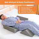 Fanwer Bed Wedges & Body Positioners (3 in 1), 40 Degree Wedges for Bed Positioning, Positioning Pillows for Elderly, Wedge Pillow for Bed Sores, Side Sleeping, After Surgery, Knees Elevated, Back Pain