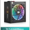 Redragon RGPS-850W 80+ Gold 850 Watt Power Supply w/Upgraded ATX 3.1 & PCIe 5.1 Fully Modular, 100% Japanese Capacitors, Smart ECO Low Noise RGB Fan