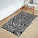 Tiffasea Front Door Mat 2'x3', Machine Washable Welcome Mats Cotton Woven Small Rug Reversible Indoor Outdoor Rugs Layered Floor Mat for Entryway/Kitchen/Bathroom/Bedroom(Black and White)