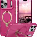 CASEKOO Rose Pink Designed for iPhone 17 Pro Max Case with Spin Magnetic Stand [16FT Military Protection] [Non-Slip Edge] [Fit for MagSafe] Shockproof for iPhone 17 ProMax Case with Stand 6.9''