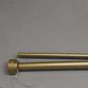 Heavy Duty Double Curtain Rods with Cylindrical Cap Finials - 36 to 72' Telescoping Rods, 1 Inch and 5/8 Inch Diameter, Light Gold