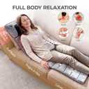 Full Body Massage Mat with Heat, Detachable 3D Neck Massager, Grey Premium Plush Foldable Heated Pad for Back and Thighs, Stress Relief Home Office