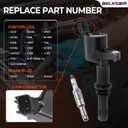 Set of 8 Ignition Coil Packs & Spark Plugs Compatible with 5.4L V8 2004-2008 Ford Expedition F150 F250 F350 Super Duty, Lincoln Mark LT Navigator Replace DG511 FD508 C1541 SP546 (Straight Black Boot)