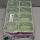 MaMix Snackle Box Container,Leak-Proof Snack Box 8 Compartment Divided Serving Tray with Lid, Dishwasher Safe Food Containers for Fruit Candy Snack Nuts Veggie Party (2 PACK) (GREEN+ROSE RED)