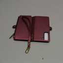 Defencase Compatible with Samsung Galaxy S21 5G Case Wallet with RFID Blocking Card Holder for Women Men, PU Leather Magnetic Snap Flip Zipper Strap Wallet Phone Case Fit for Galaxy S21 6.2", Red