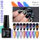 MEET ACROSS 8pcs Cat Eye Gel Nail Polish Set,Soak off UV LED Lamp Gel Nail Polish Cat Eye Gel Set (SET-1, 8pcs) (2 Fl Oz (Pack of 1))