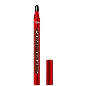 L'Oreal Paris Faux Brow, Hair-Like, Filling Eyebrow Pen with Double-Brush Tip, Fast & Precise Eyebrow Makeup, Light Brunette, 0.04 Fl Oz