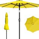 AreShark 9 FT Patio Umbrella for Outdoor, Outdoor Table Umbrella with Push Button Tilt and Crank, Outdoor Patio Umbrellas with 8 Sturdy Ribs for Market, Garden, Pool (Yellow)