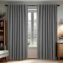 Deconovo Blackout Curtains, Thermal Insulated, W70 x L84 2 Panels, Back Tab, Machine Washable, Room-Darkening Drapes for Bedroom/Living Room Light Grey