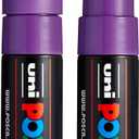 posca uni PC-7M Water-Based Paint Markers, Broad Tip (4.5-5.5mm), Violet, 2 Count