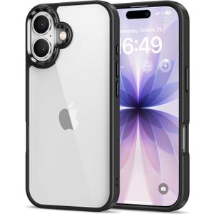 HOOMIL Case for iPhone 17 6.3-Inch, Non-Yellowing, Drop Protection, Anti-Scratch Transparent Hard Back Phone Cover - Black