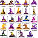 2 x 24Pcs Witch Hat Theme Hanging Swirls Halloween Party Decorations Halloween Witch Hats Theme Ceiling Swirl Streamers for Witches Themed Birthday Party Baby Shower Supplies