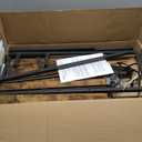 Small Folding Desk 31.5 Inch, Foldable Computer Desks with LED Lights and Monitor Stand, Work Portable Table for Bedroom Home Office, Brown