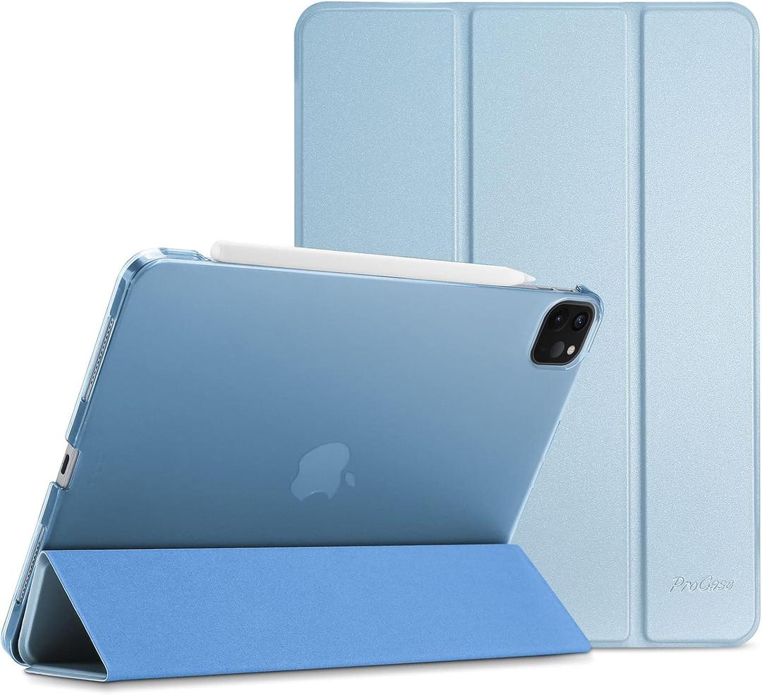 ProCase Cover for iPad Pro 11 Inch Case 2022/2021/2020/2018, Slim Stand Hard Back Shell Smart Cover for iPad Pro 11 Inch 4th Gen 2022 / 3rd Gen 2021/ 2nd Gen 2020 / 1st Gen 2018 -SkyBlue
