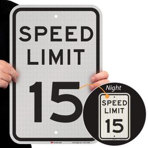 SmartSign "Speed Limit 15" Sign | 12" x 18" 3M High Intensity Grade Reflective Aluminum