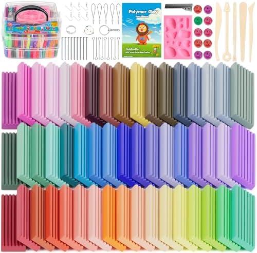 CiaraQ Polymer Clay Kit, Mini Modeling Clay Set for Kids/Beginners/Artist, 51 Colors