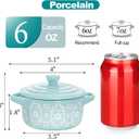 Goaste 4 Pack Porcelain Ramekins with Lids, 7 OZ Mini Casserole Dish with Handles, Round Ceramic Cocotte Bowl Set, Individual Small Baking Dish for Souffle, Creme Brulee, Lava Cake, Soup (4 Colors)