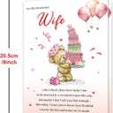 2 x Wife Birthday Card, Birthday Gift Card for Wife from Husband, Wife Birthday Gifts Decorations for Women Her