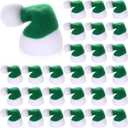 2 x Soulchen 30 Pack Mini Santa Claus Hat Christmas Lollipop Candy Party 1.18 x 1.18 Inch Christmas Santa Hat for Craft (Green)