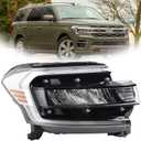 RH Full LED W/Chrome Trim Strip Headlights W/LED DRL Assembly Compatible with 2022-2024 Ford Expedition Limited/Platinum/King Ranch Headlamp Right Passenger Side FO2503427 NL1Z-13008-B NL1Z-13008-J