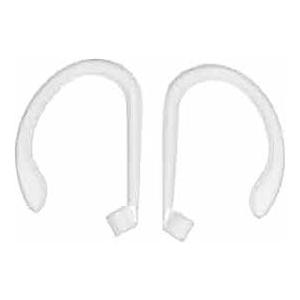 Beufee Ear Hooks, 4Pcs Silicone Earphone Ear Hoop Hook 360° Rotatable Multi Dimensional Adjustable Headset Clips Earbud Clips for Sports(White)